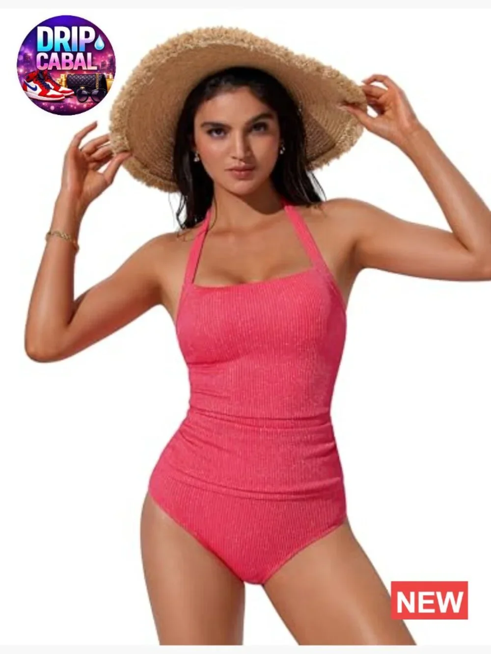 Women Tankini Swimsuit Tummy Control Two Piece Halter Bathing Suits